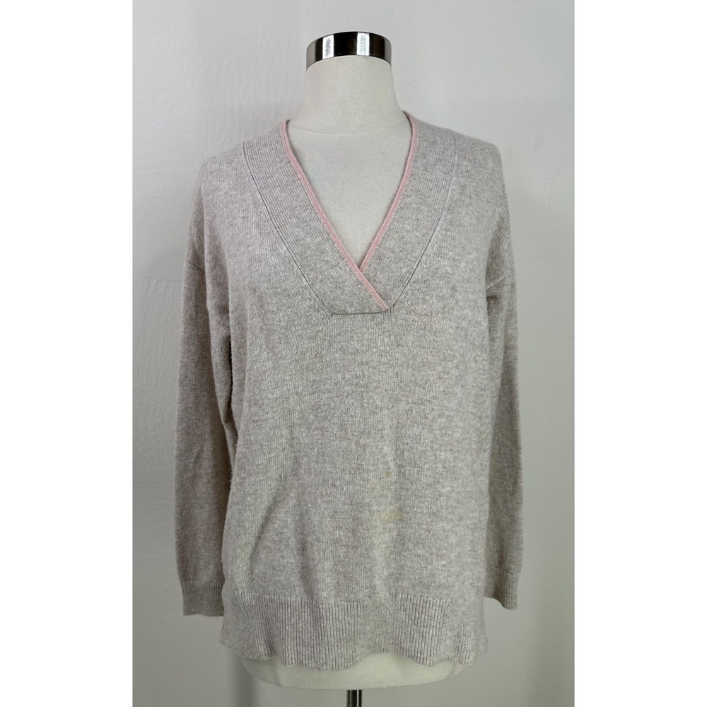 Boden Wool Blend V-Neck Pullover Sweatshirt